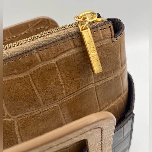 🌟SALE🌟 STAUD Brown leather CROC Mini Shirley with matching pouch. EUC. - Picture 11 of 11